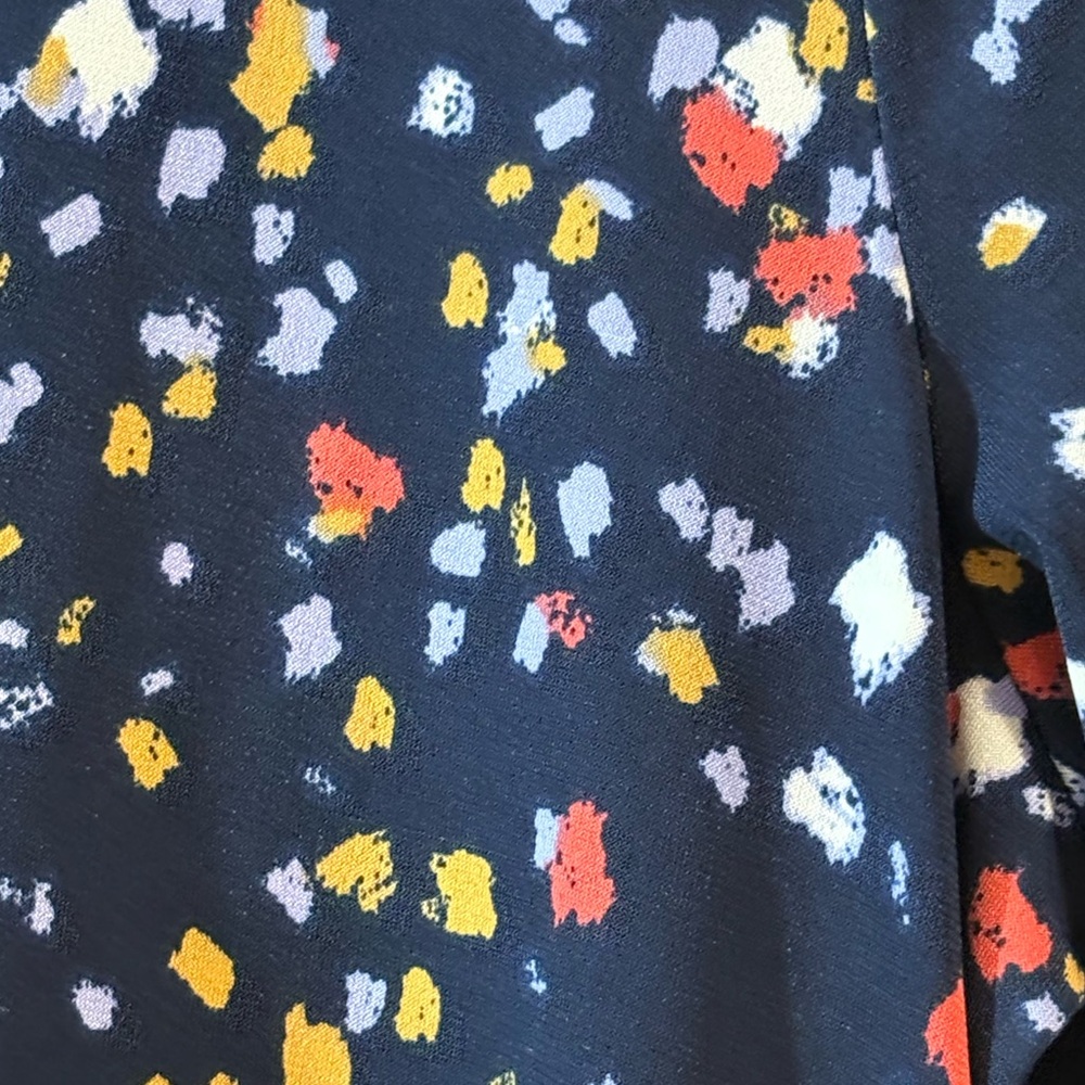Susan Graver Women’s Small navy confetti print A-line knit tunic top 3/4 sleeves - Picture 9 of 10